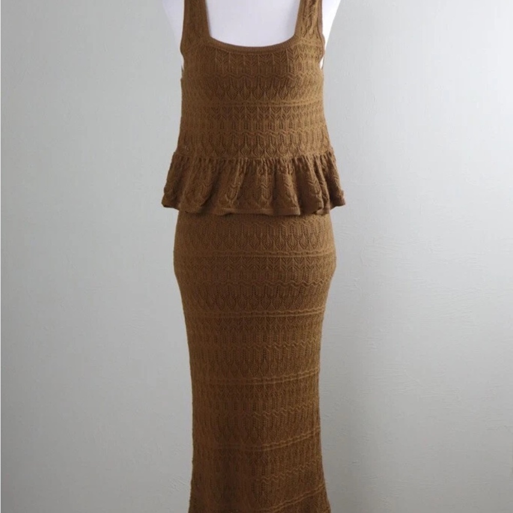 House of Harlow 1960 Brown Knit Pencil Skirt set